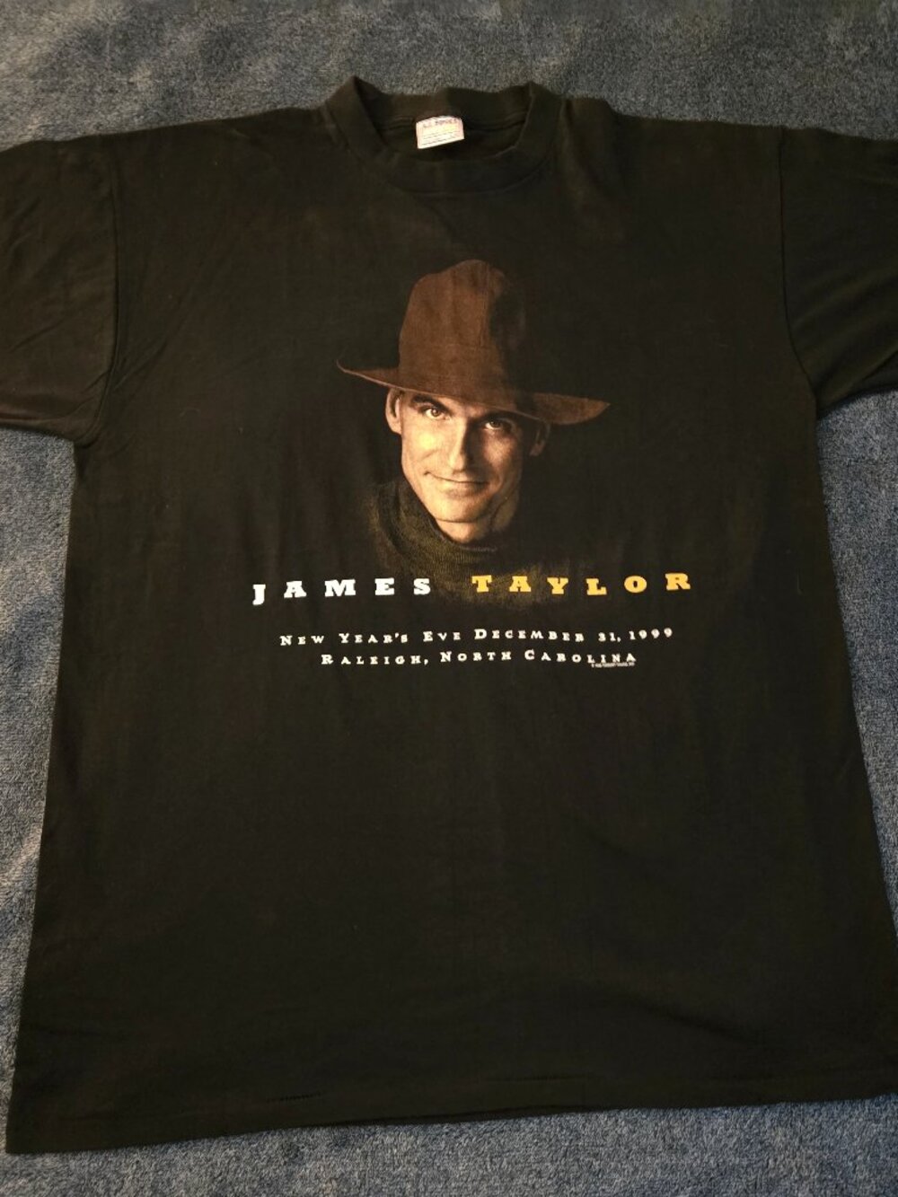 Vintage 1999 James Taylor Concert Shirt Mens XL New Years Eve Tour Band Tee 90s